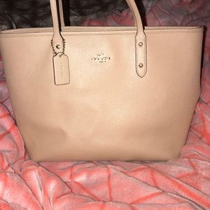 Beige Coach Tote